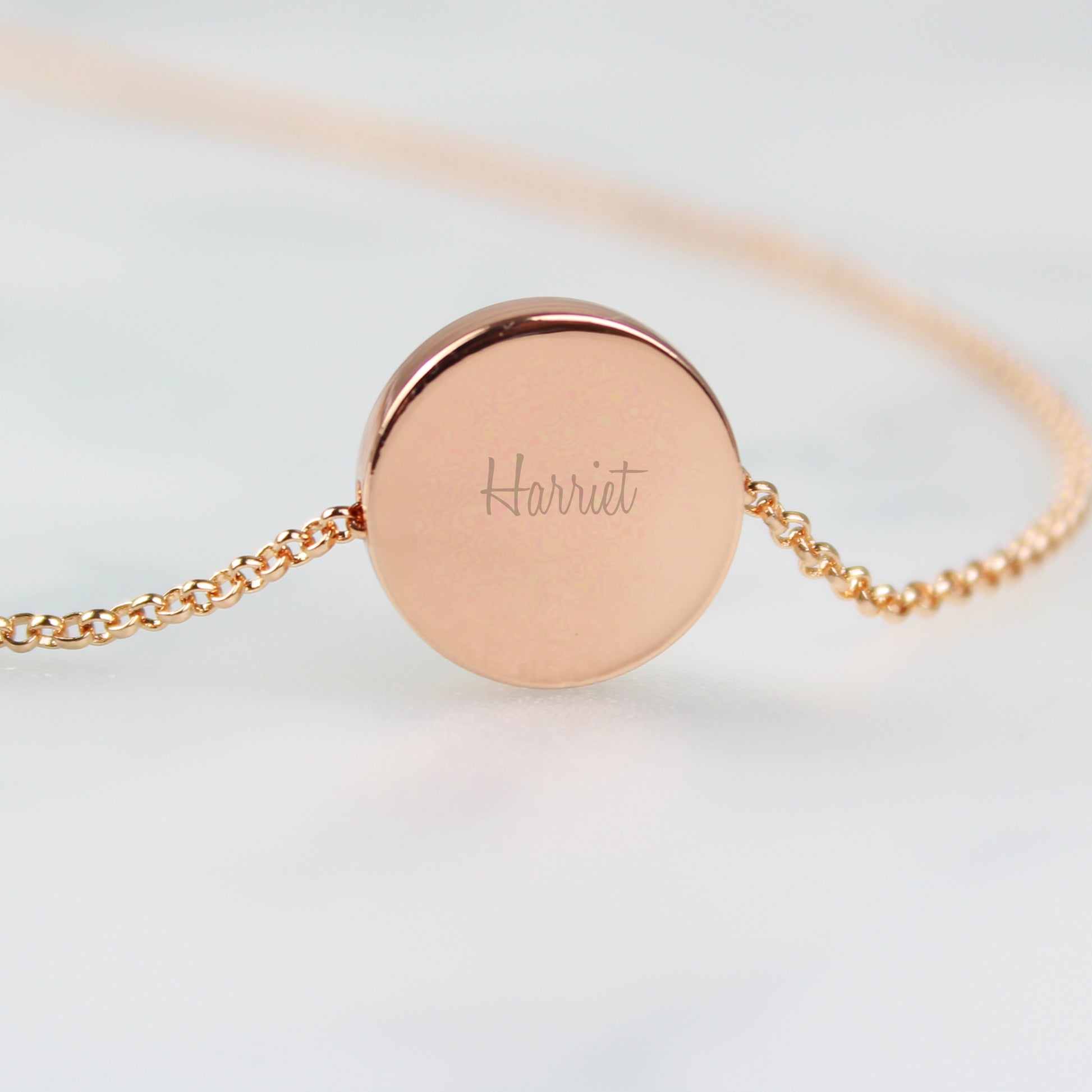 Rose gold tone disc necklace - Lilybet loves