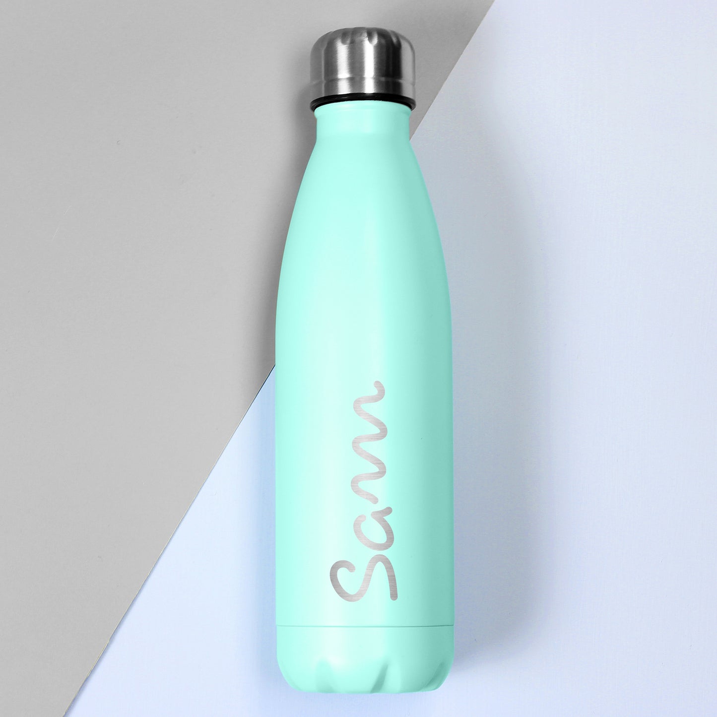 Pale blue insulated Island themed drinks bottle - Lilybet loves