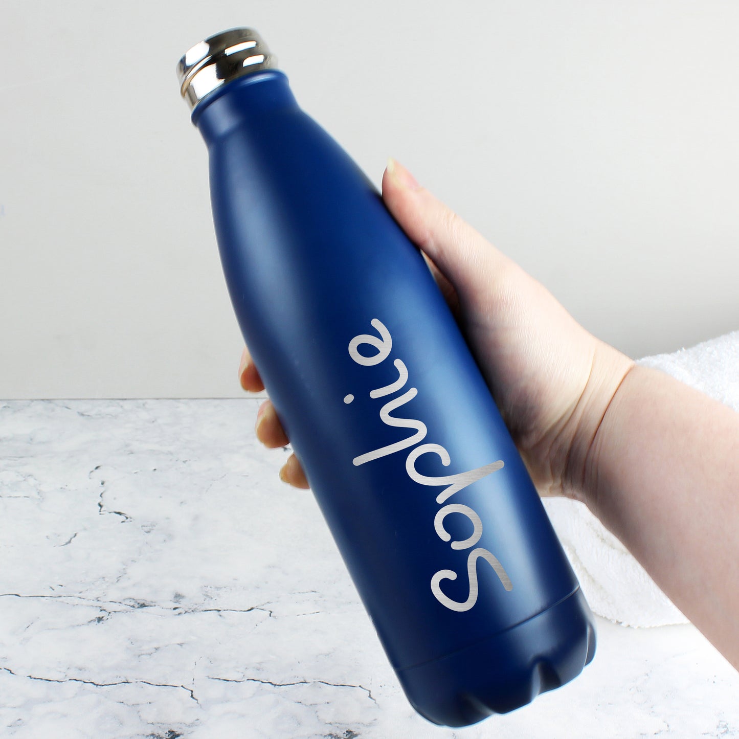 Navy insulated Island themed drinks bottle - Lilybet loves