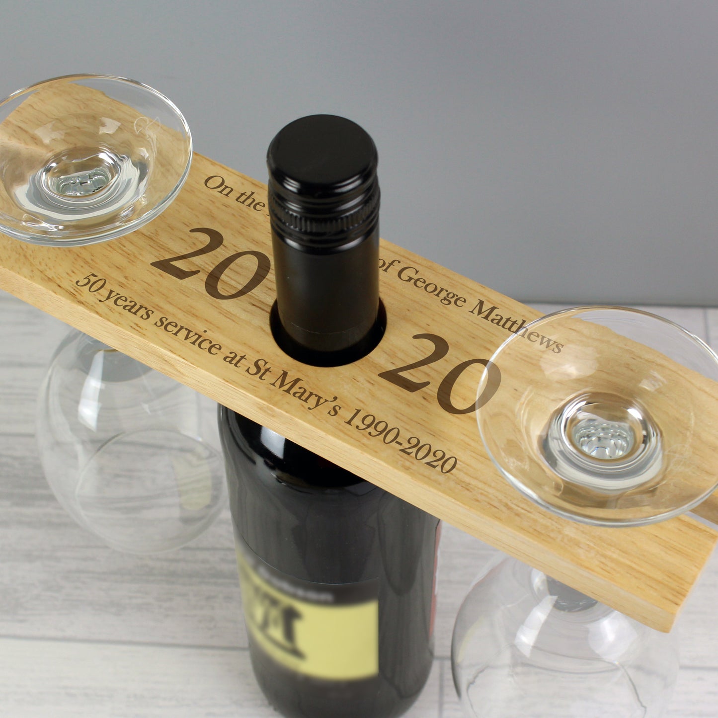 'Year' wine glass and bottle butler - Lilybet loves