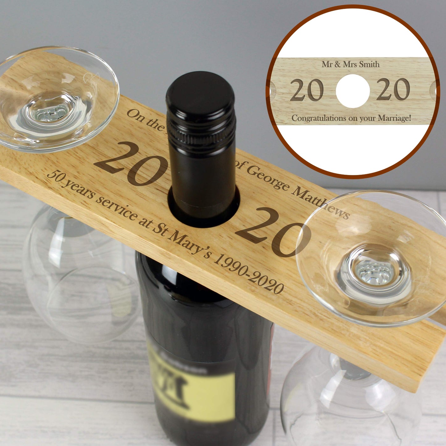 'Year' wine glass and bottle butler - Lilybet loves