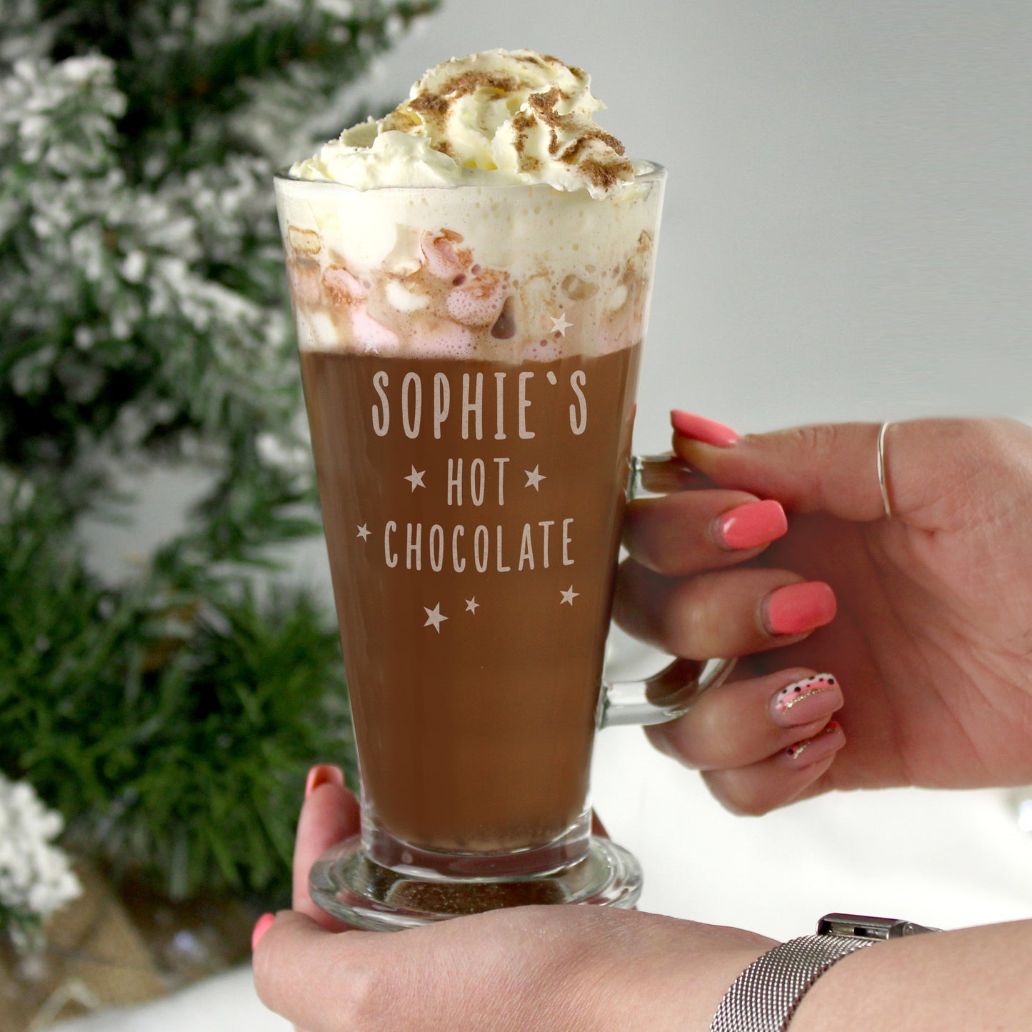 Personalised hot chocolate glass