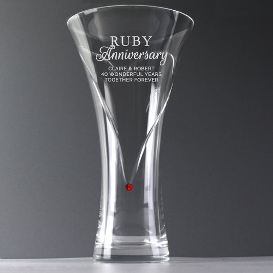 Ruby Anniversary and hand cut diamante vase with Swarovski Elements - Lilybet loves