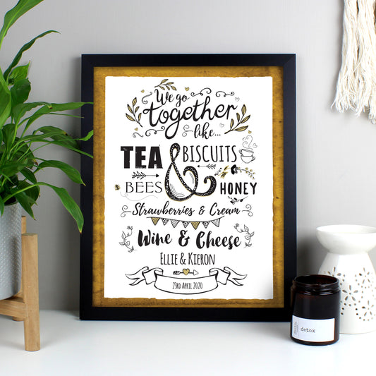 We go together like, framed print - Lilybet loves