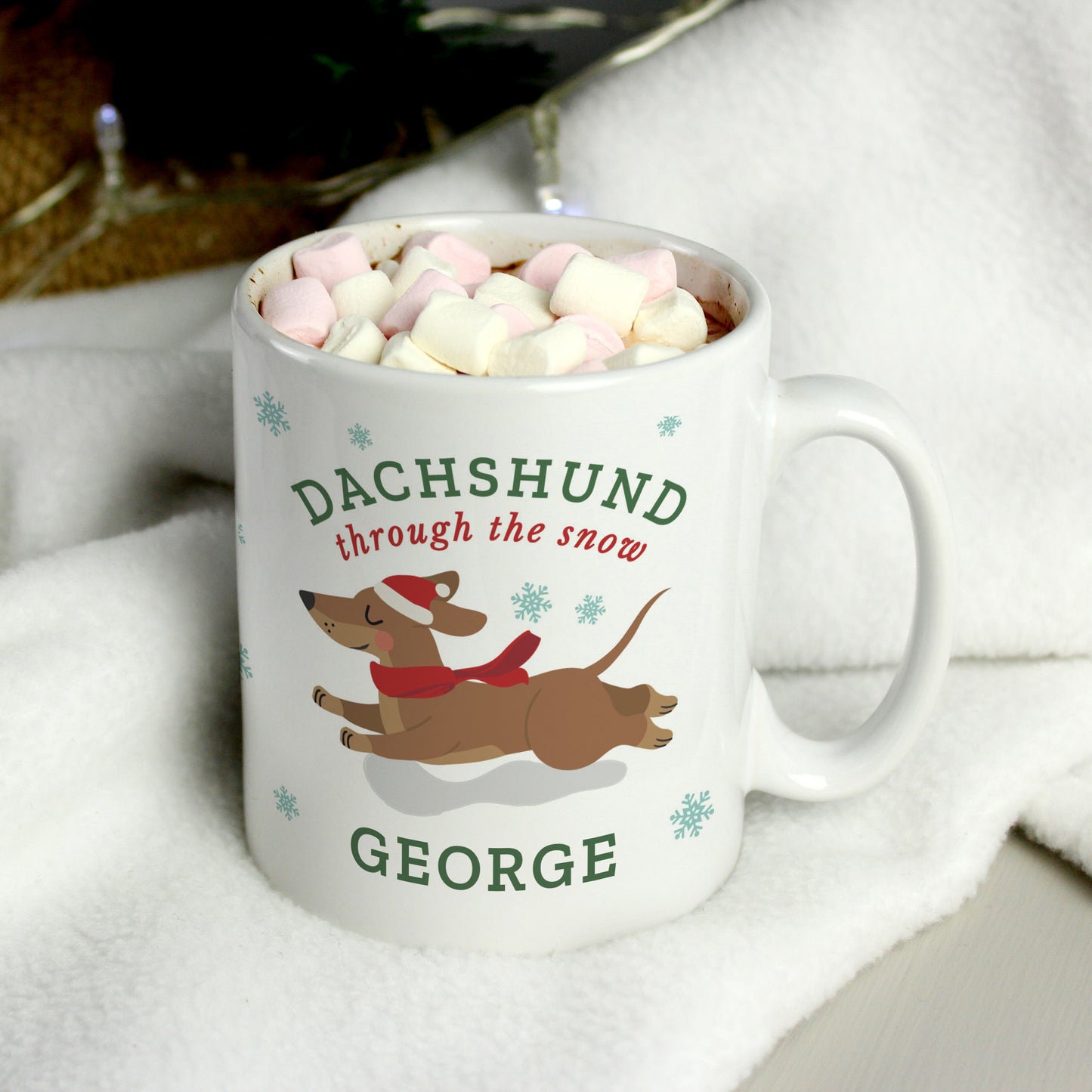 Personalised dachshund Christmas Mug